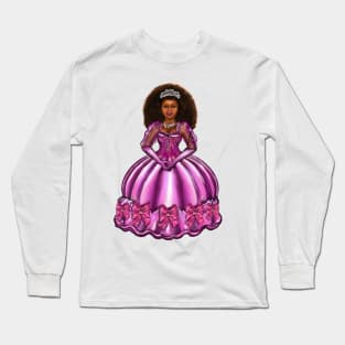 Princess -  Black Afro Princess in purple  8 ! beautiful  black girl with Afro hair, brown eyes and dark brown skin. Hair love ! Long Sleeve T-Shirt